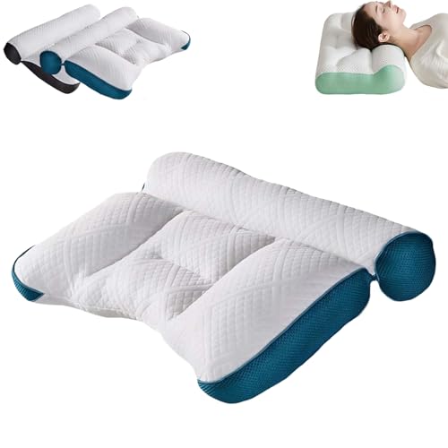 Jeeeun 2025 New Sleep Enhancing Cervical Support Comfort Goose Down Pillow for Neck Support (B*Blue) von Jeeeun