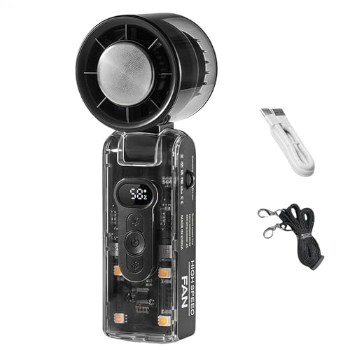 Jeeeun Icerush Turbo - Handheld Fan With Instant Cooling Plate & Led Light, Portable 3 In 1 Mini Fans (Black) von Jeeeun
