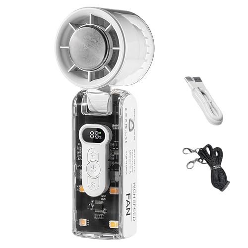Jeeeun Icerush Turbo - Handheld Fan With Instant Cooling Plate & Led Light, Portable 3 In 1 Mini Fans (White) von Jeeeun