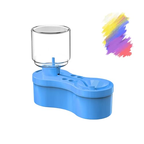 Jeeeun Paint Brush Cleaner Rinse Cup – 2025 Multi-Purpose Paint Brush Cleaning Tool with 4-Hole Brush Holder & Auto Drain System for Watercolor and Oil Painting (Blue) von Jeeeun