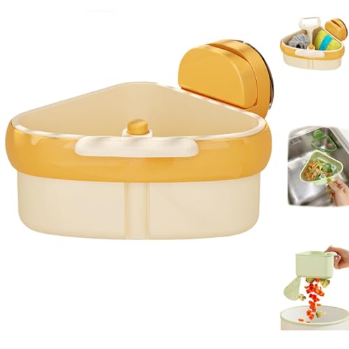 Kitchen Triangular Suction Cup Draining Basket, Effortless Cleanup -2025 New Upgraded Suction Cup Press Sink Drainer Basket, Kitchen Food Waste Catcher for Sink Food Strainer or Storage Rack (A) von Jeeeun