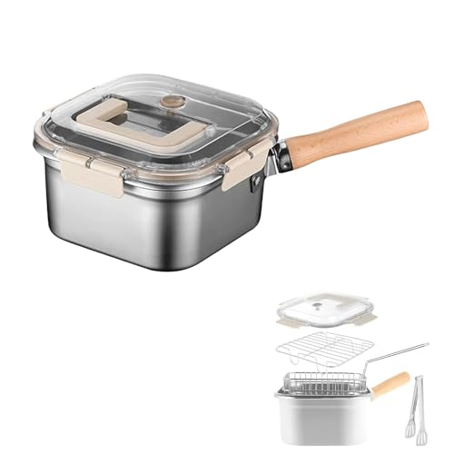Multi-Function Frying Cooker Set - Fryer, Stainless Steel Deep Fryer, Portable Square Outdoor Frying Pan, Multi-Functional Food Container for Fish Chicken and Fries. (1pcs) von Jeeeun