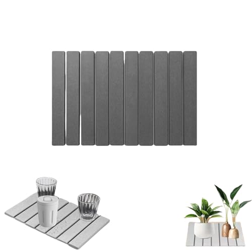 Quick Dry Stone Mat Kitchen, Stone Mat For Kitchen Sink, Super Absorbent and Fast Drying Sink Mats, Compact Stone Mats For Countertop Protection, Sleek Kitchen Drying Pad (Dark grey) von Jeeeun
