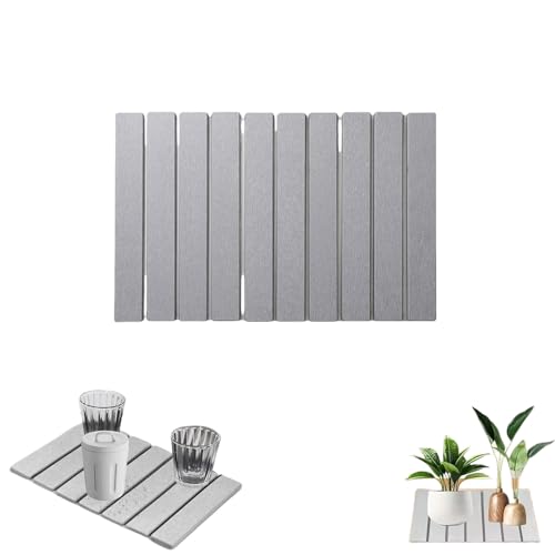 Quick Dry Stone Mat Kitchen, Stone Mat For Kitchen Sink, Super Absorbent and Fast Drying Sink Mats, Compact Stone Mats For Countertop Protection, Sleek Kitchen Drying Pad (Light grey) von Jeeeun