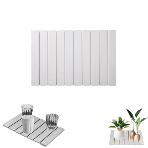 Quick Dry Stone Mat Kitchen, Stone Mat For Kitchen Sink, Super Absorbent and Fast Drying Sink Mats, Compact Stone Mats For Countertop Protection, Sleek Kitchen Drying Pad (White) von Jeeeun
