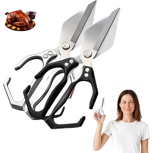 Seattleget Multifunctional Heavy-Duty Kitchen Shears, Heavy Duty Kitchen Scissors for Food with Ergonomic Handle, Stainless Steel Culinary Scissors for Chicken, Meat, Seafood & Bone Cutting (2pcs-C) Seattleget Multifunctional Heavy-Duty Kitchen Shears, Heavy Duty Kitchen Scissors for Food with Ergonomic Handle, Stainless Steel Culinary Scissors for Chicken, Meat, Seafood & Bone Cutting (2pcs-C) von Jeeeun
