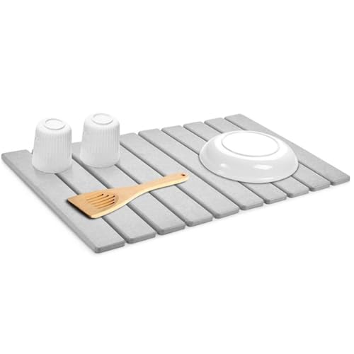 Stone Drying Mat for Kitchen Counter, 2025 New Quick Drying Stone Mat for Kitchen (Light Gray) von Jeeeun