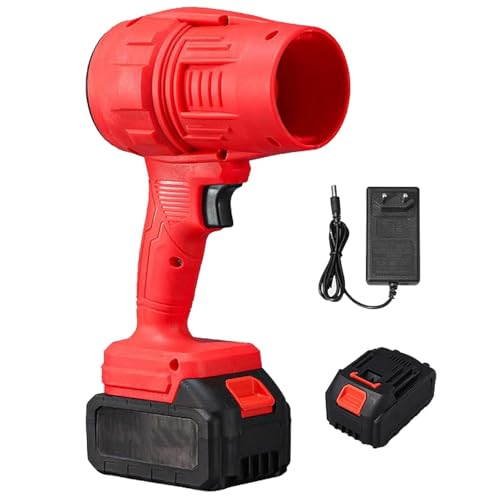 Turbosweep Cordless Power Blower - Dual Battery Multi-Purpose Cleaner for Cars, Backyard, Garden Cleaning (One Battery,Red) von Jeeeun
