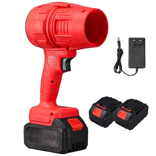 Turbosweep Cordless Power Blower - Dual Battery Multi-Purpose Cleaner for Cars, Backyard, Garden Cleaning (Two Batteries,Red) von Jeeeun