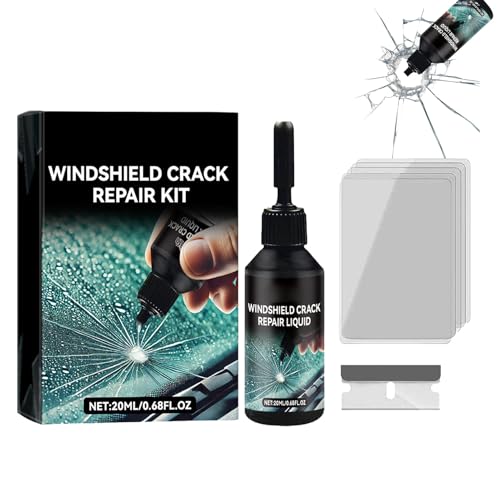Windshield Crack Repair Kit - 5-Minute Quick Fix for Long Cracks, Long-Lasting Glass Repair Liquid for Cracks for Windshields, Windows, Mirrors, All Crack Types (1pcs) von Jeeeun