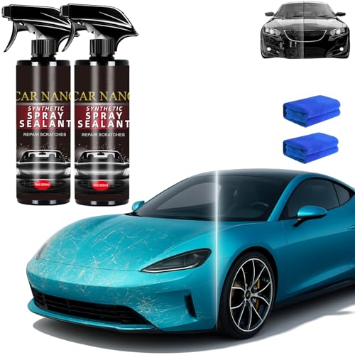 X9 Nano Synthetic Spray Sealant, X9 Car Nano Synthetic Spray Sealant, Cars Scratch Remover Wax Polish, Quick Effect Car Coating Agent, Scratch Remover for Vehicles, Shine-Dustproof (2Pcs) von Jeeeun