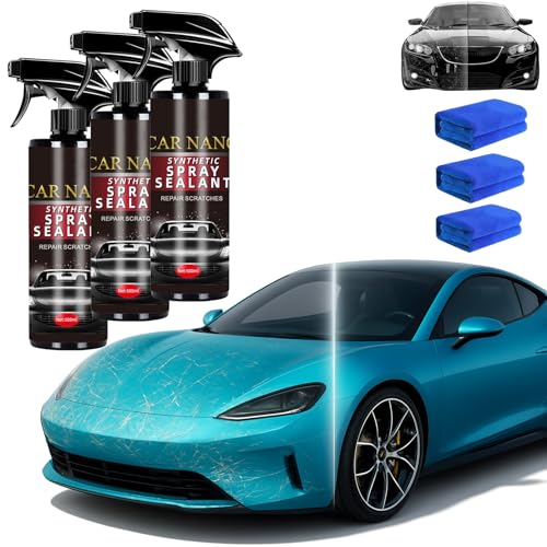 X9 Nano Synthetic Spray Sealant, X9 Car Nano Synthetic Spray Sealant, Cars Scratch Remover Wax Polish, Quick Effect Car Coating Agent, Scratch Remover for Vehicles, Shine-Dustproof (3Pcs) von Jeeeun