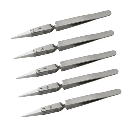 Jeenuuder 5 Stück elektronische Lötzange mit Keramikspitze, Epilierzange aus Keramik mit Präzisionspindel, antistatisch, säurebeständig und einfach zu installieren – C Jeenuuder 5 Stück elektronische Lötzange mit Keramikspitze, Epilierzange aus Keramik mit Präzisionspindel, antistatisch, säurebeständig und einfach zu installieren – C von Jeenuuder