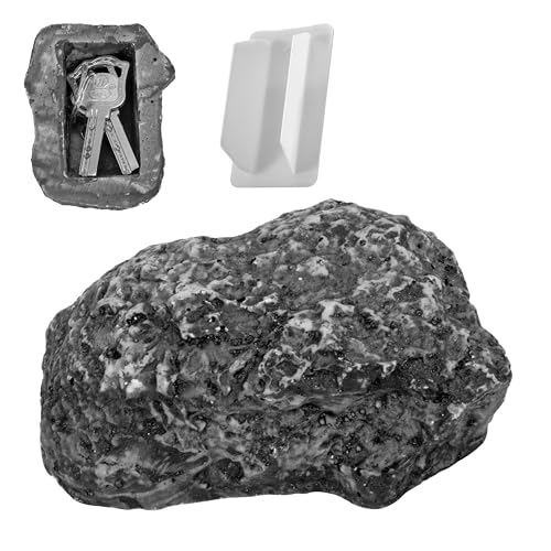 Stein Schlüsselversteck Schlüsselstein mit Geheimfach, Hide a Spare Key Fake Rock Gefälschter Stein, Sicher für Draußen Garten Oder Hof Geocaching Versteck von Jeesblsy