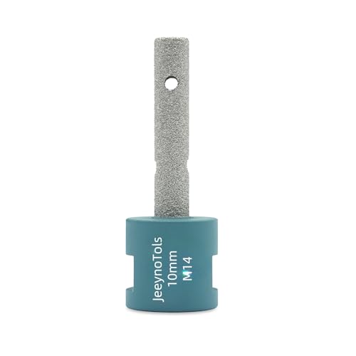 JeeynoTols Diamant-Fräsbohrer 10mm für Vergrößerung, Formgebung, Schleifen, runde Fase Bestehende Löcher in Porzellan Keramik Fliesen Arbeitsplatte Granit Marmor M14 Gewinde Diamant-Fingergebiss JeeynoTols Diamant-Fräsbohrer 10mm für Vergrößerung, Formgebung, Schleifen, runde Fase Bestehende Löcher in Porzellan Keramik Fliesen Arbeitsplatte Granit Marmor M14 Gewinde Diamant-Fingergebiss von JeeynoTols