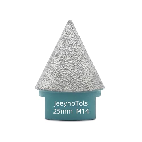 JeeynoTols Diamant Fasenbohrer 25mm - Senker-Bohrer zum Vergrößern Formen von vorhandenen Löchern in Granit, Marmor und Fliesen, M14-Gewinde Diamant-Kegel-Fliesenbohrer Winkelschleifer JeeynoTols Diamant Fasenbohrer 25mm - Senker-Bohrer zum Vergrößern Formen von vorhandenen Löchern in Granit, Marmor und Fliesen, M14-Gewinde Diamant-Kegel-Fliesenbohrer Winkelschleifer von JeeynoTols