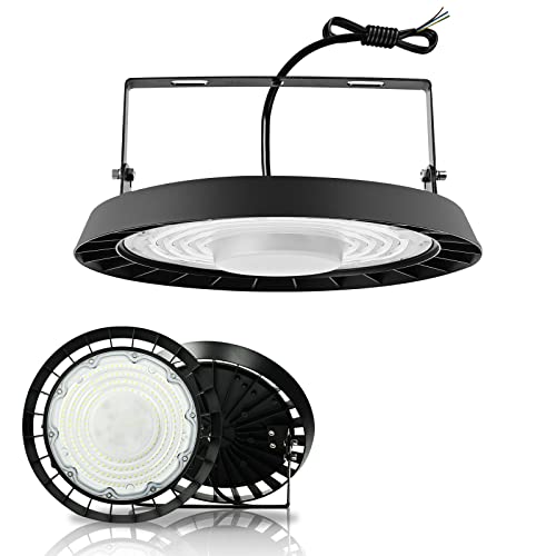 100W UFO LED,10000LM Led Hallenstrahler Mit Ständer 6500K Kaltweiß 120° Abstrahlwinkel Industrielampe Industrie LED Strahler Industrieleuchte, LED High Bay Licht für Werkstätten und Fabrikhallen von Jefedana