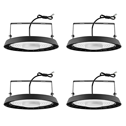 100W UFO LED,10000LM Led Hallenstrahler Mit Ständer 6500K Kaltweiß 120° Abstrahlwinkel Industrielampe Industrie LED Strahler Industrieleuchte, LED High Bay Licht für Werkstätten und Fabrikhallen-4pcs von Jefedana