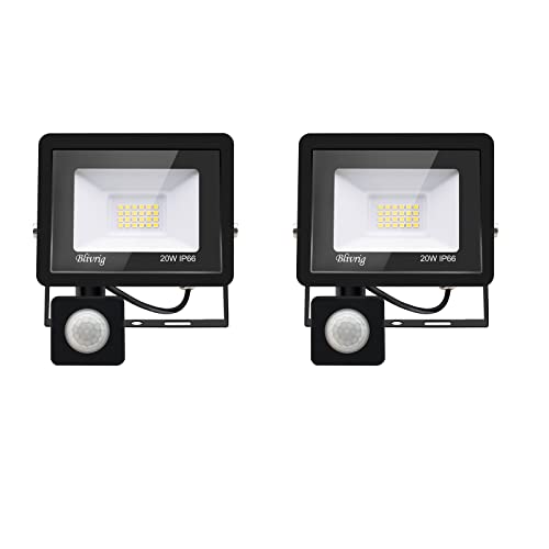 2*led strahler mit bewegungsmelder außen 20W,2000LM LED Strahler Außen mit Bewegungsmelder IP66 Scheinwerferled aussenstrahler bewegungsmelder Kaltes Weiß 6000K Außenstrahler LED Fluter Flutlicht von Jefedana