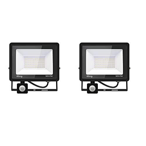 2*led strahler mit bewegungsmelder außen 50W,5000LM LED Strahler Außen mit Bewegungsmelder IP66 Scheinwerferled aussenstrahler bewegungsmelder Kaltes Weiß 6000K Außenstrahler LED Fluter Flutlicht von Jefedana
