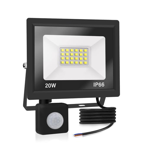 20w led strahler bewegungsmelder,2000LM LED Strahler Außen mit Bewegungsmelder IP66 Scheinwerferled aussenstrahler mit bewegungsmelder Warmweiß 3000K Außenstrahler LED Fluter Flutlicht für Garage von Jefedana