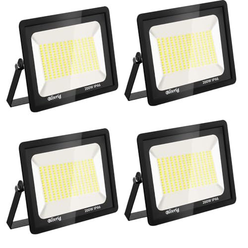 4PCS-Led Strahler Außen 200W Superhell Außenstrahler,IP66 Wasserdicht LED Fluter 20000LM Flutlicht led aussenstrahler 6000K Kaltweiß LED Außenstrahler für Garten, Innenhöfe, Garage, Hotel, Sportplatz 4PCS-Led Strahler Außen 200W Superhell Außenstrahler,IP66 Wasserdicht LED Fluter 20000LM Flutlicht led aussenstrahler 6000K Kaltweiß LED Außenstrahler für Garten, Innenhöfe, Garage, Hotel, Sportplatz von Jefedana