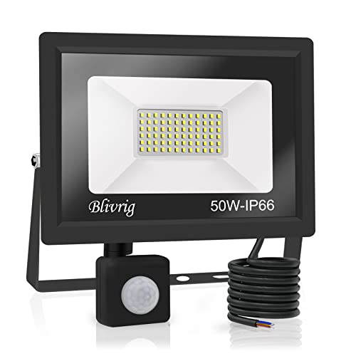 50w led strahler bewegungsmelder,5000LM LED Strahler Außen mit Bewegungsmelder IP66 Scheinwerferled aussenstrahler mit bewegungsmelder Warmweiß 3000K Außenstrahler LED Fluter Flutlicht für Garage von Jefedana