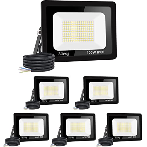 6PCS-LED Strahler Außen 100W Superhell, IP66 Wasserdicht Fluter 10000LM, 6000K Kaltweiß Außenstrahler für Garten, Innenhöfe, Garage, Hotel, Sportplatz 6PCS-LED Strahler Außen 100W Superhell, IP66 Wasserdicht Fluter 10000LM, 6000K Kaltweiß Außenstrahler für Garten, Innenhöfe, Garage, Hotel, Sportplatz von Jefedana