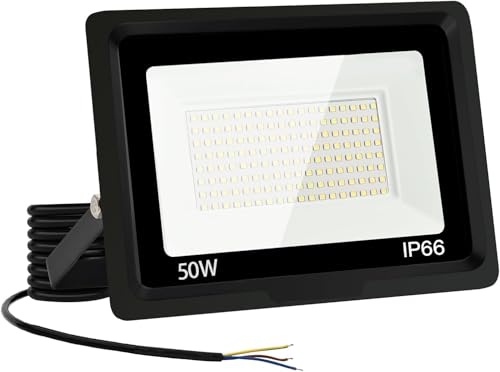 Jefedana LED Strahler Außen 50W-IP66 Wasserdicht Fluter-6000K 5000LM Superhell LED-Strahler für Hinterhof, Garage, Flur,Garten von Jefedana