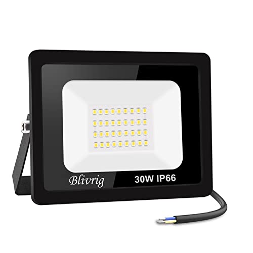 Jefedana LED Strahler Außen 30W - Superhell Außenstrahler, IP66 Wasserdicht LED Fluter 3000LM Flutlicht led aussenstrahler 6000K Kaltweiß für Garten, Innenhöfe, Garage, Hotel, Sportplatz von Jefedana