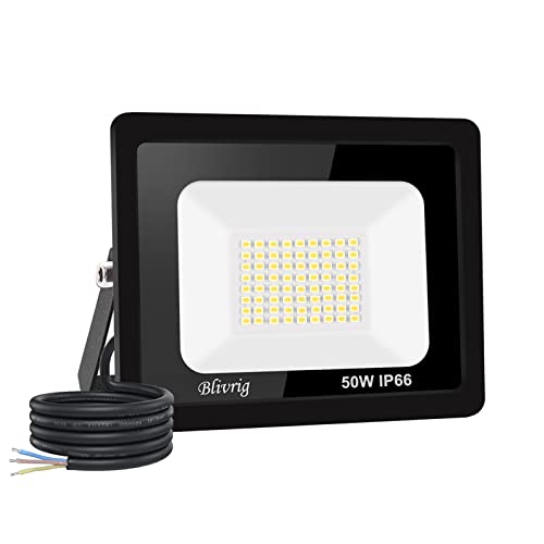 led strahler außen 50W Superhell Außenstrahler,3000K Warmweiß IP66 Wasserdicht LED Fluter 5000LM Flutlicht led aussenstrahler LED Außenstrahler für Garten, Innenhöfe, Garage, Hotel, Sportplatz von Jefedana