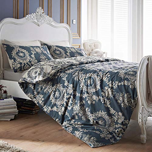 Jeff Banks Pour La Maison Chateau Bettwäsche-Set, 100% Baumwolle, Luxus-Bettwäsche, Bettbezug, Fadenzahl 200, maschinenwaschbar, für Doppelbett von Jeff Banks