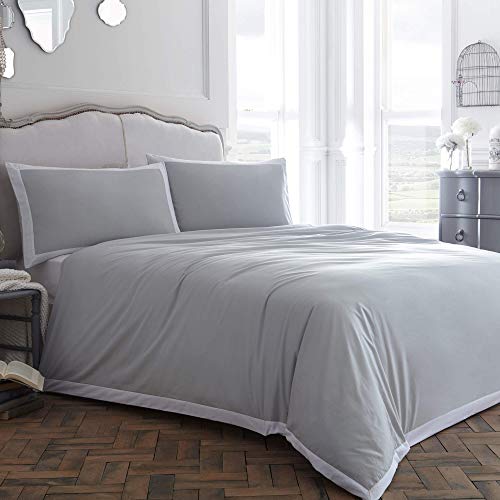 Jeff Banks Pour La Maison Limoges Bettwäsche-Set, Silber-Luxus-Qualität, 100% Baumwolle, Grau, Steppdecke, maschinenwaschbar, Bettbezüge, Einzelbett Jeff Banks Pour La Maison Limoges Bettwäsche-Set, Silber-Luxus-Qualität, 100% Baumwolle, Grau, Steppdecke, maschinenwaschbar, Bettbezüge, Einzelbett von Jeff Banks