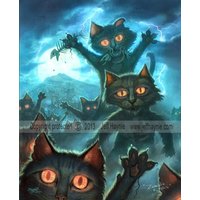 Zombie Katzen, Zombies, Tote Zu Fuß Zombie-Poster, Katze Drucken Poster, Cat Zombie Katzen, Zombies, Tote Zu Fuß Zombie-Poster, Katze Drucken Poster, Cat von JeffHaynieArt