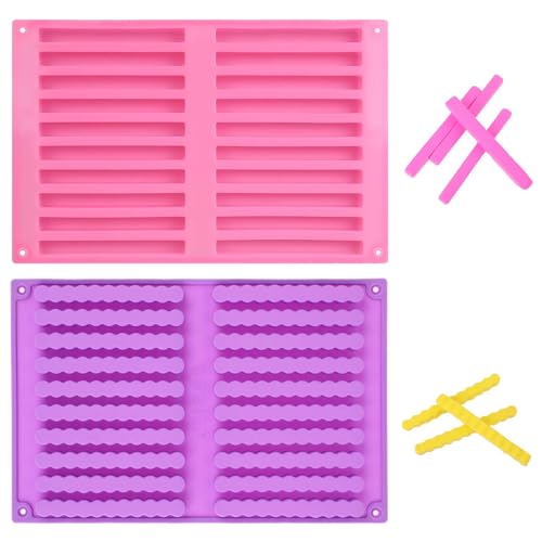 Jeffdad 2 Stück Silikon Backmatte Hundekekse, Silikon Knabberstangen Backform Kekse Sticks Formen, Silikon Backmatte Hund Hundeleckerli Backmatte für Hundeleckerli Geeignet Süßigkeiten Kekse DIY von Jeffdad