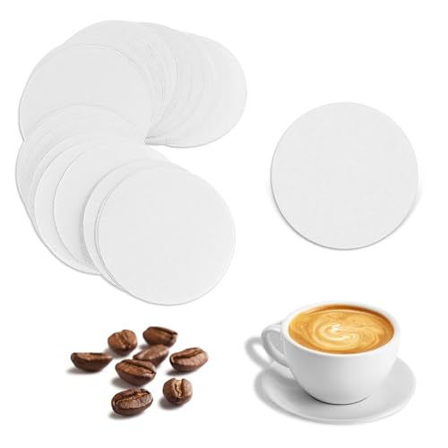 Jeffdad 400 Stück Kaffee Filterpapier Rund, 64 mm Kaffeefilterpapier Wegwerf Espresso Papierfilter Ersatz Kaffee Filter, Filterpapier für Espressokocher Kaffeemaschine Espresso Coffee Siebträger(Weiß) von Jeffdad