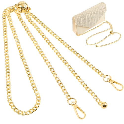 Jeffdad Taschenkette 120cm, Metall DIY Taschenriemen Zum Wechseln Silber Gold Handtaschenkette Trageriemen Ersatz Taschenkette Schulterriemen Crossbody Replacement Chain mit Metallschnallen(Gold) von Jeffdad