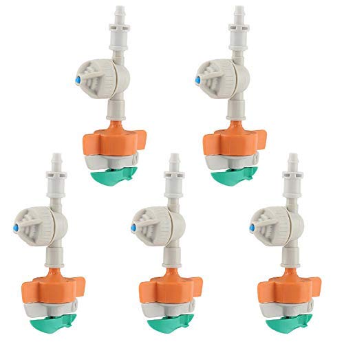 5pcs Rotierenden Regnern Rotationssprinkler Rotary Sprinkler mit Antidrip Hängespritze Gartenbewässerung Micro Drip Fitting Dripper für Pflanzenbewässerung Pflanze Bewässerung von Jeffergarden