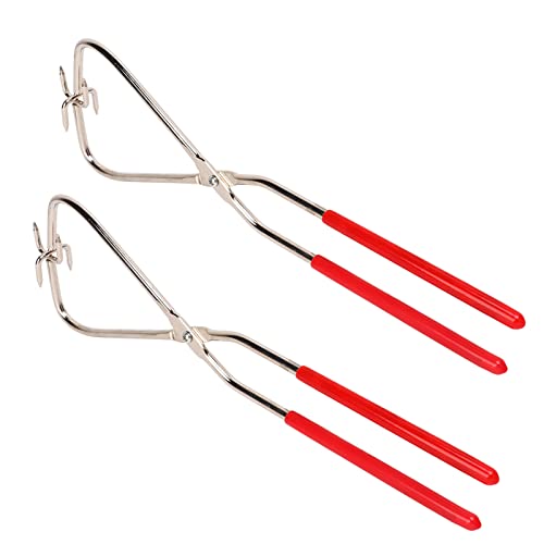 Jeffergarden 2pcs Eintauchungszangen Tonwerkzeuge Roten Griff aus Edelstahl Einfacher Reinigung Stabiler Fixierung Keramikwerkzeuge für die Handwerksschnitze von Jeffergarden
