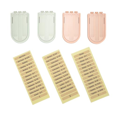 Jeffergarden 3 Fächer Nähnadeln Kunststoff-Nadel Gehäuse Tragbare Kompakte Hand Nähbox für die Heimreise (2pcs roseate und 2pcs grün) von Jeffergarden