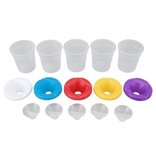 Jeffergarden 5pcs Farbbecher Verschütteten Maltbecher mit Farbigen Deckeln Wiederverwendbare Farbbehälter für Klassenzimmer Jeffergarden 5pcs Farbbecher Verschütteten Maltbecher mit Farbigen Deckeln Wiederverwendbare Farbbehälter für Klassenzimmer von Jeffergarden