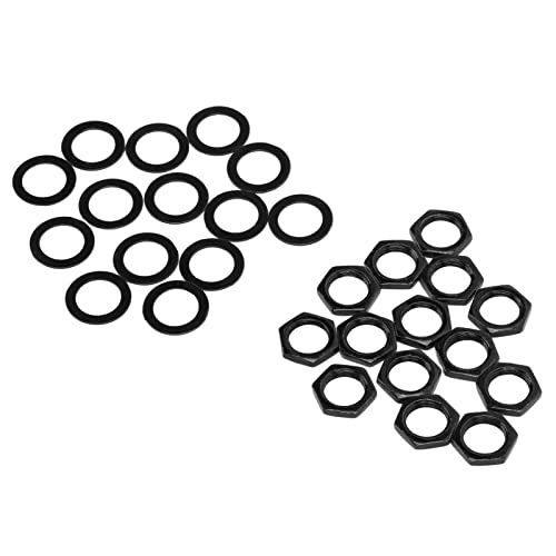 Jeffergarden Guitar Nuss Waschmaschine Kit M9 Weibliche Fadenverbessere für E -Gitarren -Bass -Jack -Socket -Verbindung (BLACK) von Jeffergarden