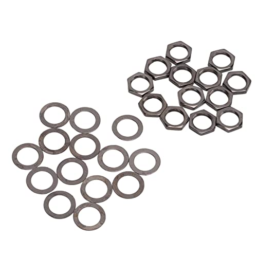 Jeffergarden Guitar Nuss Waschmaschine Kit M9 Weibliche Fadenverbessere für E -Gitarren -Bass -Jack -Socket -Verbindung (Gunmetal Grey) von Jeffergarden