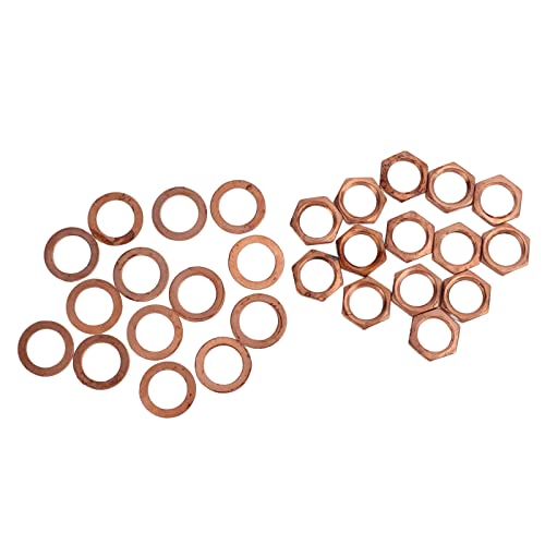 Jeffergarden Guitar Nuss Waschmaschine Kit M9 Weibliche Fadenverbessere für E -Gitarren -Bass -Jack -Socket -Verbindung (Rotbronze) von Jeffergarden