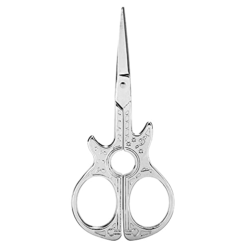 Jeffergarden Kleine Schere Modische Gitarren Form Vintage Stickerei Schere Zum Nähen (SILVER) von Jeffergarden