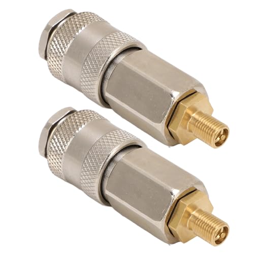 Jeffergarden Luftinflatoradapter, 1/4 Schnellanschluss Männlicher Gewinde zu US -Ventil Tragbarer Luftkompressoradapter 2 Pack für die Luftpumpe von Jeffergarden