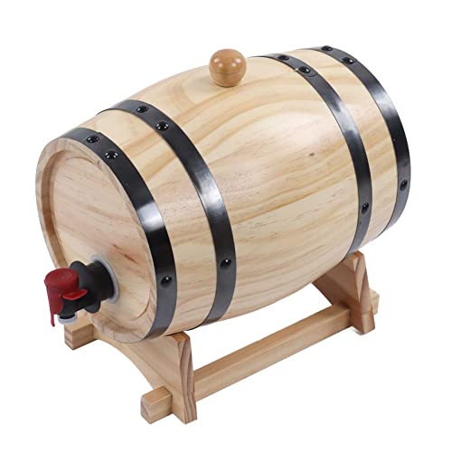 Jeffergarden Selbstgebraute Weinfässer aus Kiefernholz mit Dekorativen Ornamenten für Bar & Dekoration (3L) von Jeffergarden