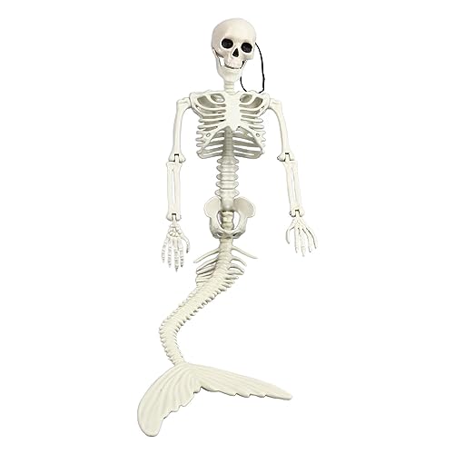 Jeffergarden Skelett-Meerjungfrau, Halloween-Requisiten, Gelenke, Dekorationen, Aktivität, Fisch, Veranstaltung für Knochen, Skelett, lebensgroß, Dekoriert, Dekorative Verzierung, Dekoration, von Jeffergarden