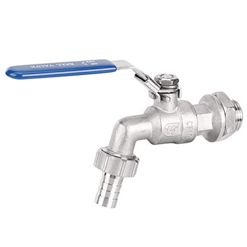 Jeffergarden Edelstahlschlauch 1/2 Wasserhahn Tap Ball Valve Kugelhahn aus Edelstahl Weldless Ball Valve Auto Lock Zoll Wasserhahn Kugelhahn Schweißfreie Schott THP 13mm Barb Küche von Jeffergarden