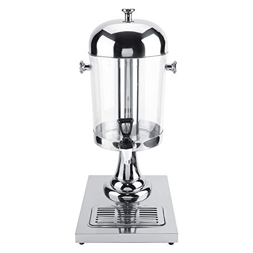 Saftmaschine, Edelstahl für Heiße und Kalte Getränke für Buffet-Restaurants, Hotelbars, 8 L Fassungsvermögen, Nicht Magnetisch, Eisisolierung mit Eiswürfelsäule (Einzelkopf Silber) von Jeffergarden